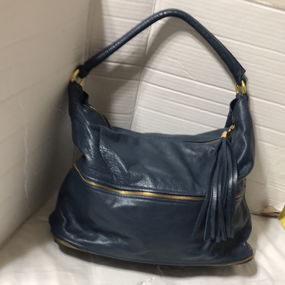 Onna Ehrlich leather hobo with tassel. Made in the USA